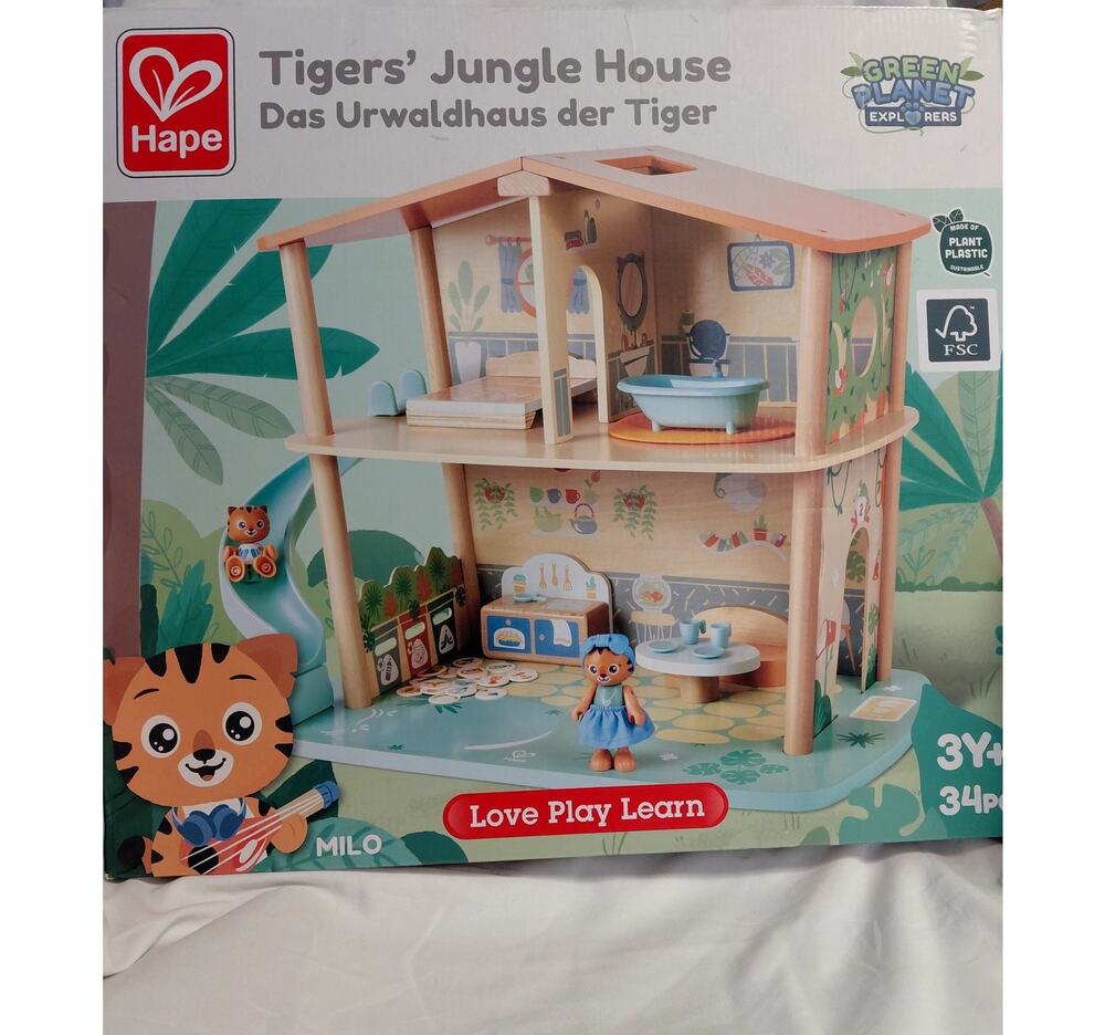 Hape Green Planet Explorers Tigers' Jungle House NIB
